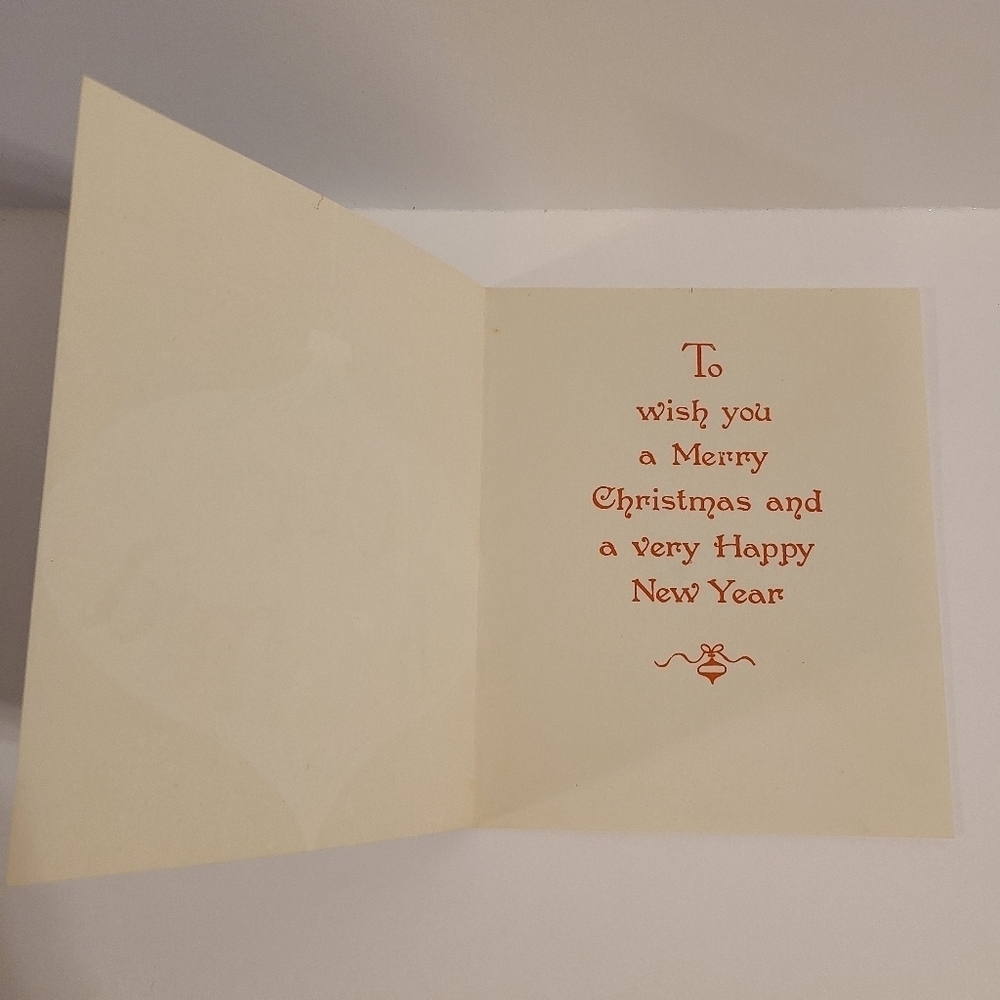 Vintage Blue & Black Christmas Ornament Christmas Card - New with Envelope - Picture 3 of 4